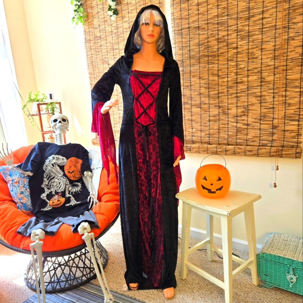 Gothic Hooded Vampire Ceremony Dress